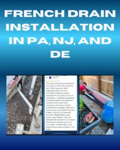 Graphic for french drain installation services in NJ, PA, and DE