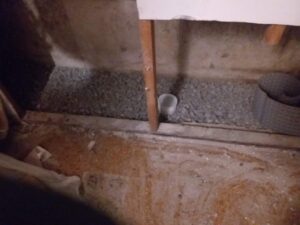 Partial wall removal during a basement waterproofing in Deptford NJ.