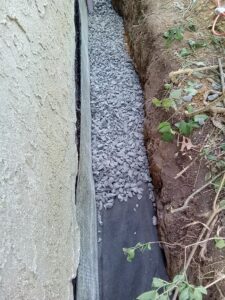 Exterior drainage of a basement waterproofing in Levittown PA