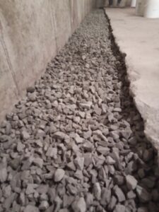 Drain trench for basement waterproofing system in Northumberland County PA