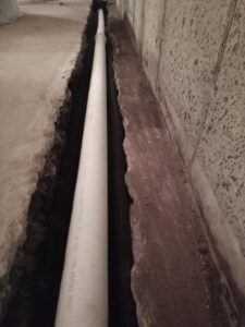 Drainage for basement waterprooing at a home in Shamokin PA.