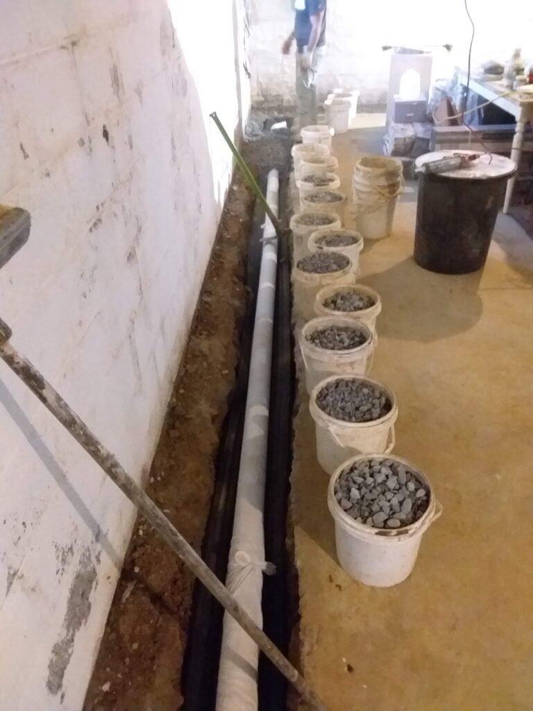 Basement Waterproofing pipe in Sussex County DE
