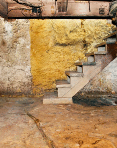 Before mold removal on this basement in Middletown DE