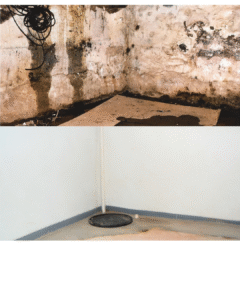 Before and after of a basement mold removal in Wilmington DE