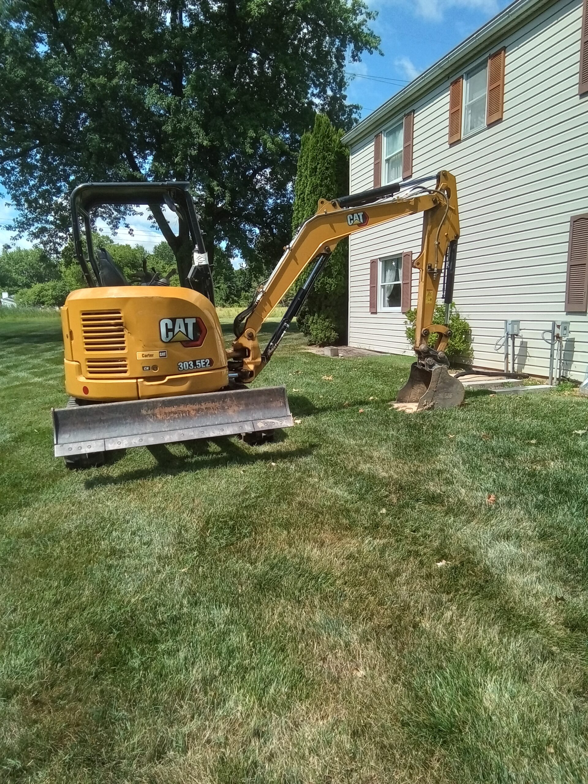 Excavating the exterior as part of basement waterproofing in Ocean City NJ