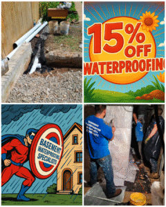 Interior and exterior basement waterproofing in Waynesboro PA.