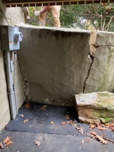 foundation repair of retaining wall in Wilmington Delaware