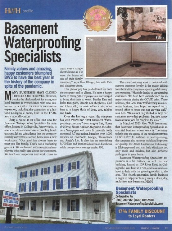 Article house and home magazine best basement waterproofer