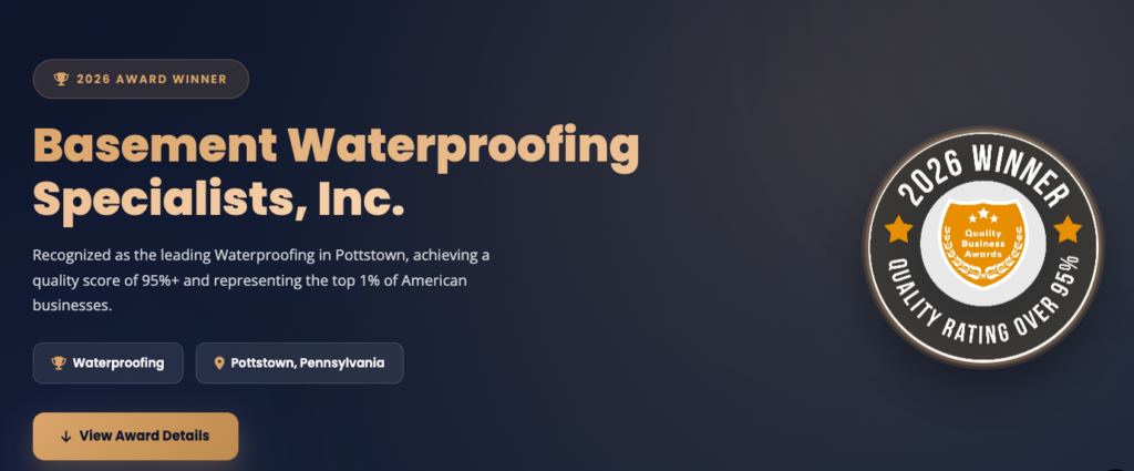 Best waterproofing pottstown pa quality award winner