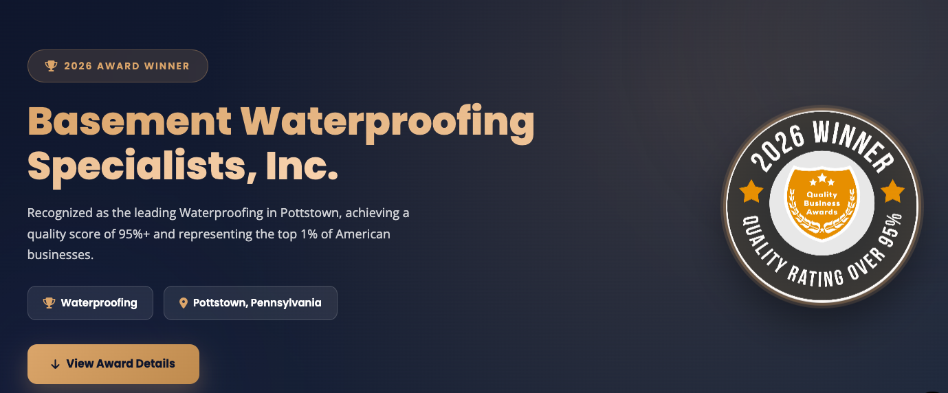 Best waterproofing pottstown pa quality award winner