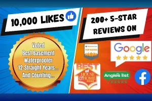 10,000 likes on Facebook and 200+ 5 star google reviews