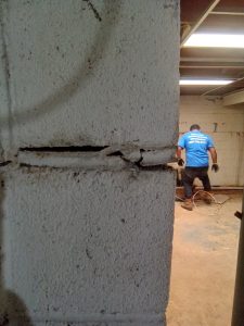 Horizontal crack foundation repair in Hopewell NJ