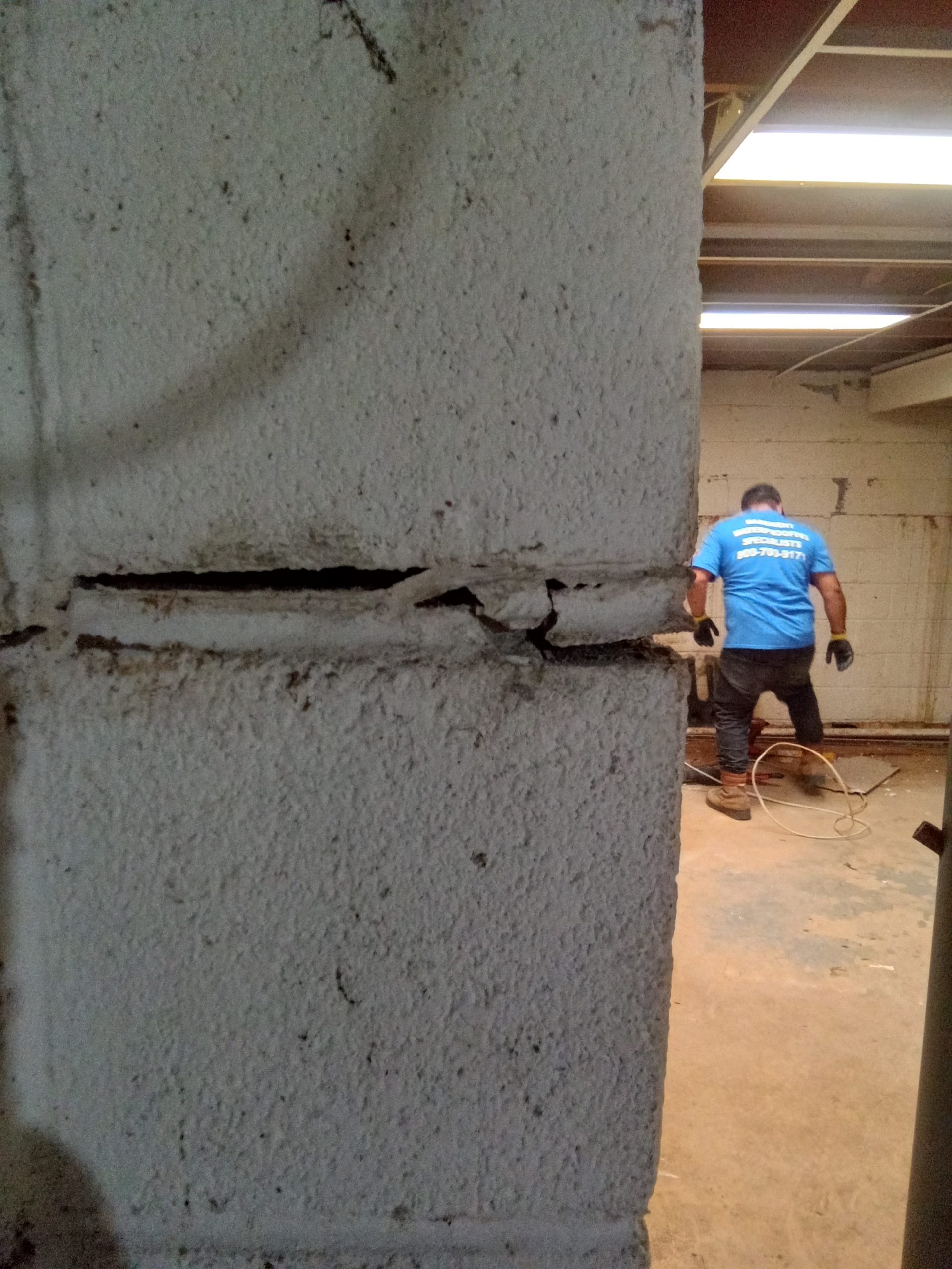 Horizontal crack foundation repair in Hopewell NJ