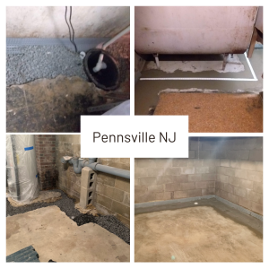 Pennsville NJ, Salem County, basement waterproofing collage