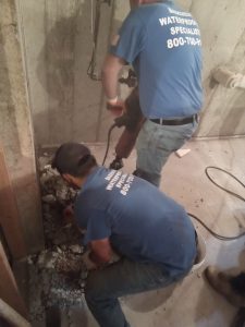 installaing a basement waterproofing system in Audubon nj