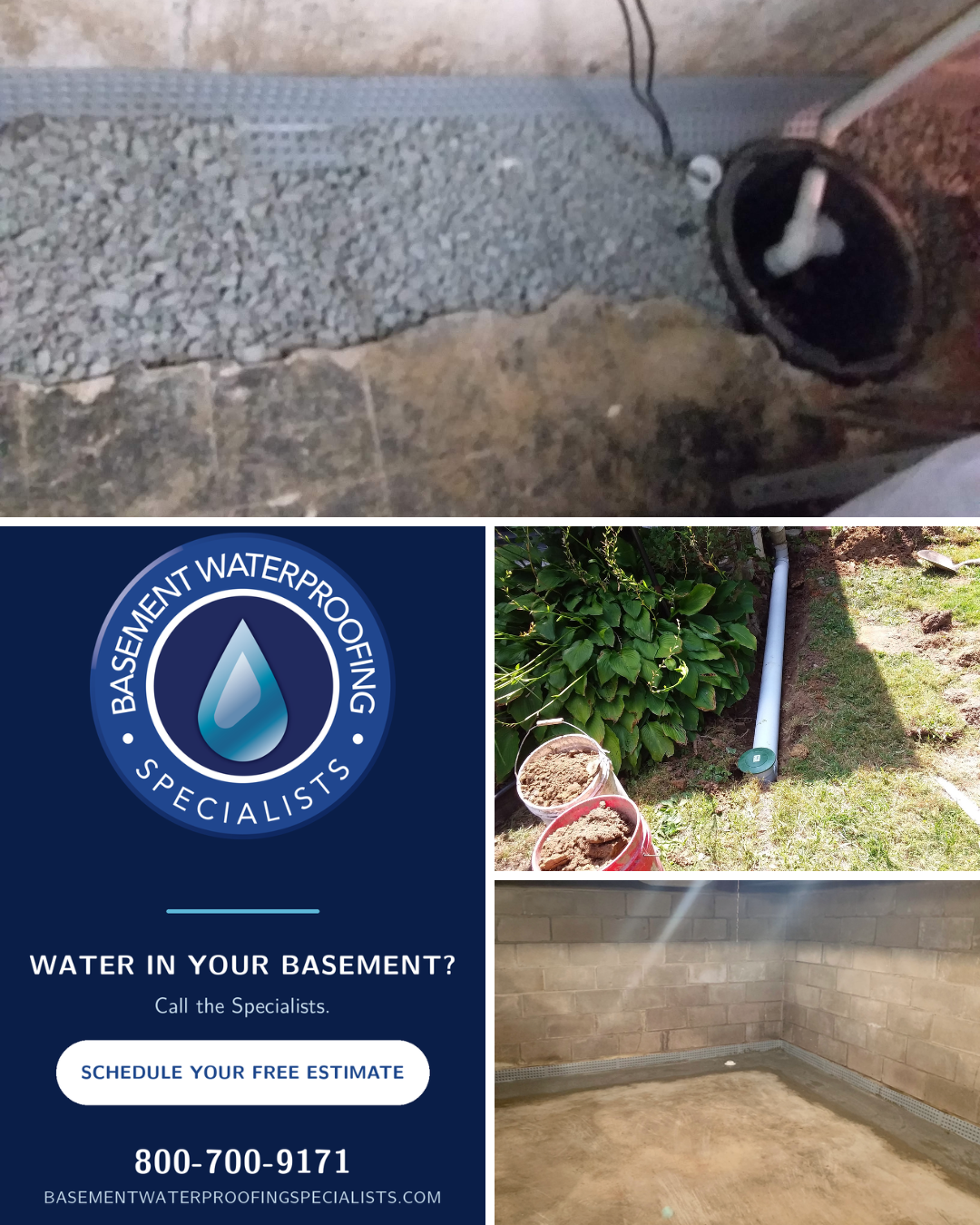 Coopersburg pa basement waterproofing collage